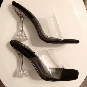 Cape Robbin Lucite Peep Toe Cake Stand Heels